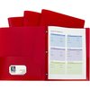 C-Line Products Two-Pocket Heavyweight Poly Portfolio Folder w/Prongs, Red, PK10 32964